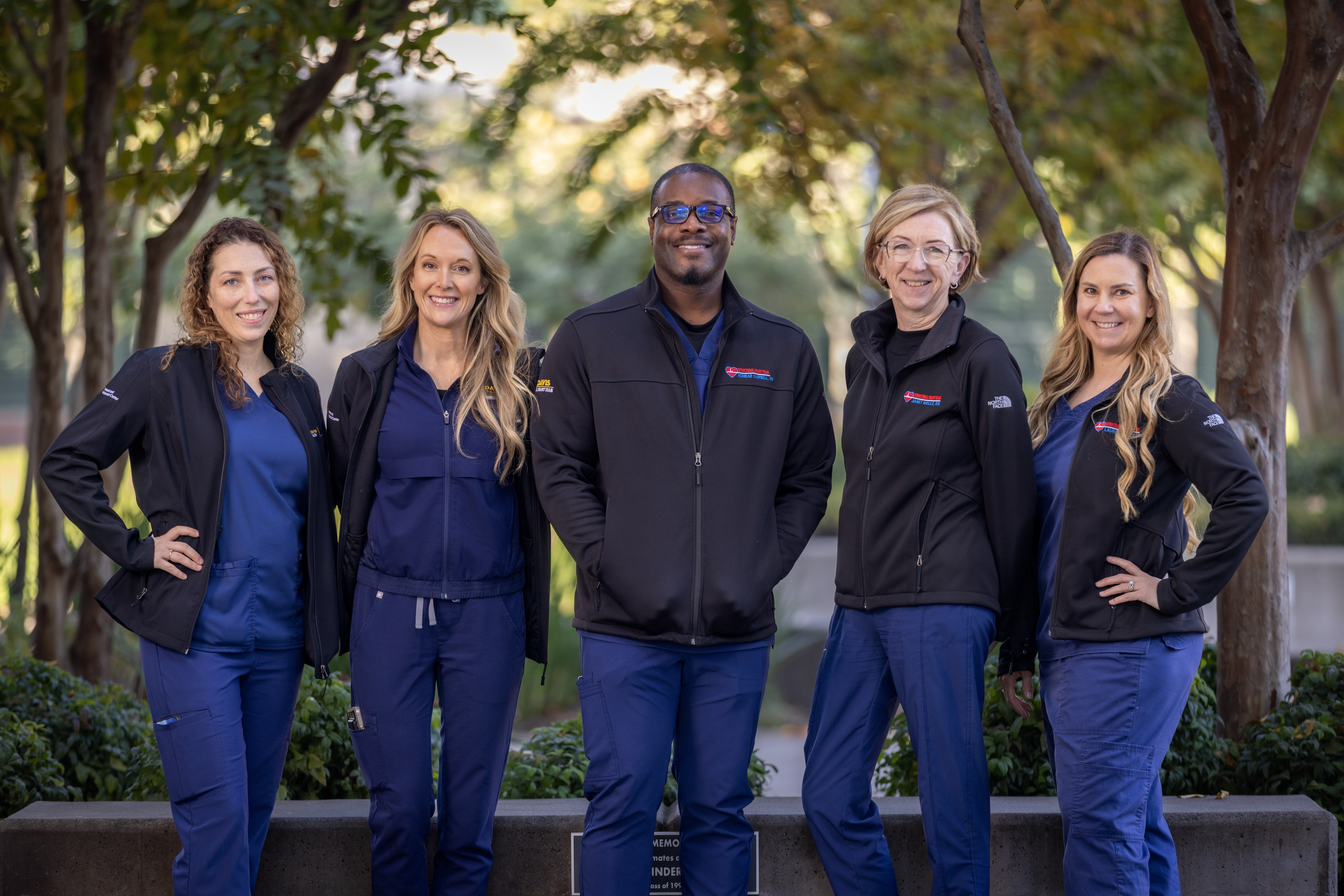 Structural Heart Nurse Coordinators 5 nurses together outdoors in a row